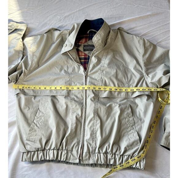 VTG Mens Members Only Jacket Adult Large Beige Bomber Motorcycle Zip Crest Logo - Picture 2 of 8